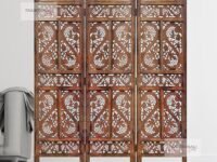 TRADITIONAL CRAFT Wooden Room Partition with Stands/Wall Divider for Living Room/Room Divider Wall Separator for Office (3 Panel with Stand)