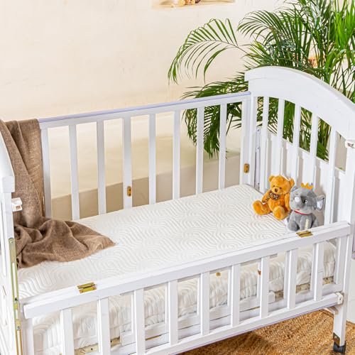 The White Willow Premium Baby Mattress For 0 Years & Above-1 Year Warranty-Baby Mattress For New Born-100% Pure Dual Memory Foam Crib Mattress- Baby Cot Mattress-Bassinet-Soft Fabric-48"L x 24"W x 4"H