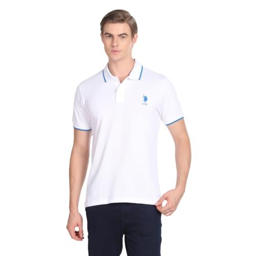 U.S. POLO ASSN. Men's Tipped Collar Pure Cotton Slim Fit Polo Shirt