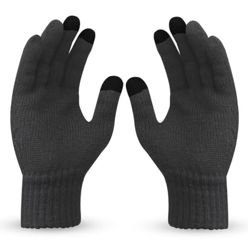 Boldfit Hand Gloves for Men & Women Winter Glove for Men Woolen Knitted for Women and Mens Thermal Wear Unisex Winter Warm Gloves for Womens Winters Wear Unisex Hands Glove for Driving - Grey 1Pair