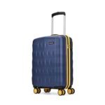 Aristocrat Polycarbonate Spinner Comet Cabin Trolley Bag 56cm|Small|Hard Luggage| Smooth 8-Wheel Suitcase|Combination Lock with Sturdy Zipper|Full Fabric Convipack|3-Year International Warranty (Blue)