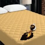 Ayka Waterproof Cotton Quilted Mattress Protector Single Size Breathable Hypoallergenic Noiseless Ultra Soft Fitted Bed Protector 78x36 inch Mattress/Bed Cover (Single 78x36 inch | 6.5x3 ft, Beige)