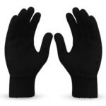 Boldfit Hand Gloves for Men & Women Winter Glove for Men Woolen Knitted for Women and mens Thermal Wear Unisex Winter Warm Gloves for Womens Winters Wear Unisex Hands Glove for Driving - Black 1Pair
