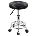 CSS® Furniture Adjustable Height Stool (16.5"–20") with Wheels – Rolling Swivel Stool for Office, Doctor, Bar, or Home Use – Ergonomic Design, Black Finish, 120 kg Capacity