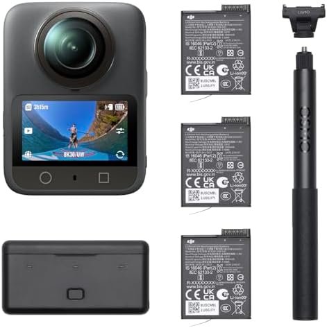 DJI Osmo 360 Camera Adventure Combo, Waterproof 8K 360° Action Camera with 1-Inch 360° Imaging, Extended Battery Life with 3 Batteries, Native 8K 360° Video, 105GB Built-in Storage, 360 Action Camera