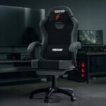 Drogo Aura Ergonomic Gaming Chair With Premium PU Leather Fabric, Linkage Armrest, Adjustable Neck & Lumbar Pillow | Computer Chair For Study | Office Chairs For Work From Home With Recline (DarkGrey)