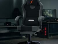 Drogo Aura Ergonomic Gaming Chair With Premium PU Leather Fabric, Linkage Armrest, Adjustable Neck & Lumbar Pillow | Computer Chair For Study | Office Chairs For Work From Home With Recline (DarkGrey)