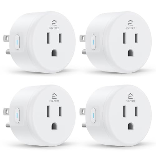 EIGHTREE Smart Plug, Smart Home WiFi Outlet Works with Alexa & Google Home, Smart Socket with Remote Control & Timer Function, 2.4GHz WiFi Only, 4 Packs