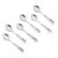 Floral Stainless Steel Spoons Set Home & Restaurant Dinner Table Spoon With Ceramic Handle Chamach (Floral Small Spoons,Set Of 6), 23 Centimeters