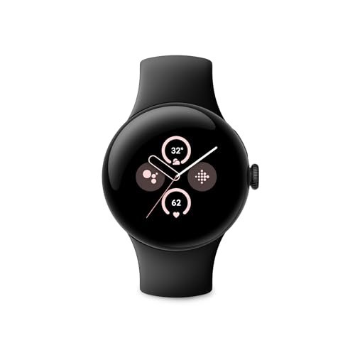 Google Pixel Watch 2 with The Best of Fitbit Heart Rate Tracking, Stress Management, Safety Features - Android Smartwatch - Obsidian Black Active Band - Wi-Fi