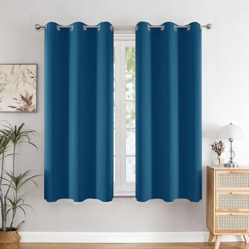 HOMEMONDE Blackout Curtain 5 Feet Single Pcs - Thermal Insulated & Room Privacy Window Curtains, Solid Blue 90% Light Blocking Curtains 96 Inch Long - (152L x 118W CM)