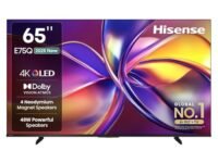 Hisense 164 cm (65 inches) E75Q Series 4K Ultra HD Smart 48W Speakers QLED TV 65E75Q (Black)