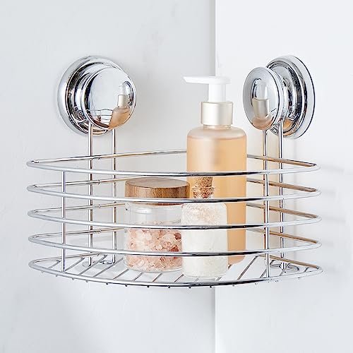 Home Centre Orion Lincoln Steel Corner Shower Caddy with Suction Cups