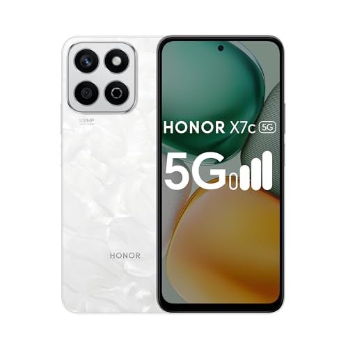 Honor X7c 5G Dual SIM | 8GB RAM, 256GB Storage | 50MP AI Camera | 5 Star SGS Rated | IP64 Standards | 120Hz Refresh Rate | 5200mAh Battery | Without Charger | (Moonlight White)
