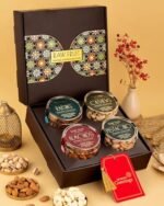 HyperFoods® Diwali Gifts for Family and Friends DryFruits Gift Box Small Pet Jars Pack Of 4 DryFruits Almonds Cashews Pistachios Raisins Nuts and Dry Fruits Combo Dry Fruits Combo Pack