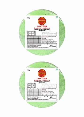 JOYTOSS Harina Tortilla Wrap | Fresh Taste & Soft Texture l Best for Wraps, Tacos, Nachos & Rolls l Ready to Eat Healthy Food - Pack of 2 X 25 (SPINACH)