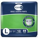 KareIn Classic Adult Diaper Pants, Large 90-120 Cm (35"- 47"), 10 Count, Unisex, Leakproof, Elastic Waist, Wetness Indicator