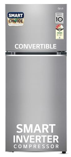 LG 380 L 3 Star Frost-Free Smart Inverter Double Door Refrigerator (GL-S412SPZX, Shiny Steel, Convertible with Express Freeze)