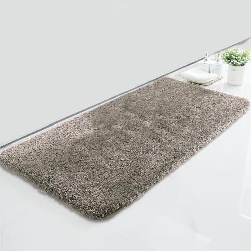 LUXE HOME INTERNATIONAL Microfiber Bath Mat Super Soft Non Slip Vegas Rectangular Mats For Bathroom,Door(60x90 cm,Taupe)Pack of 1
