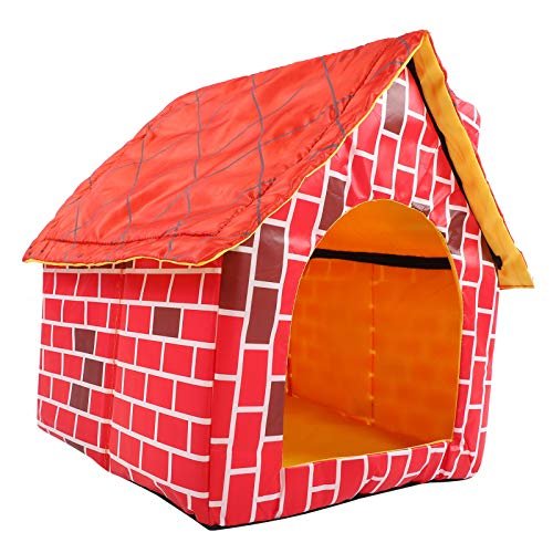 Light Foldable and Detachable Design Pet House, Pet House Foldable Bed, for Cat Pets Home Pets Shop(red)