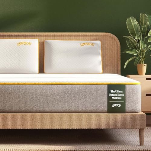 SleepyCat Ultima Natural Latex Mattress - Medium Soft | eco-INSTITUT Certified - 100% Organic Latex | Washable Zipper Cover | King Bed Mattress (King Size, 78x72x8 Inches)