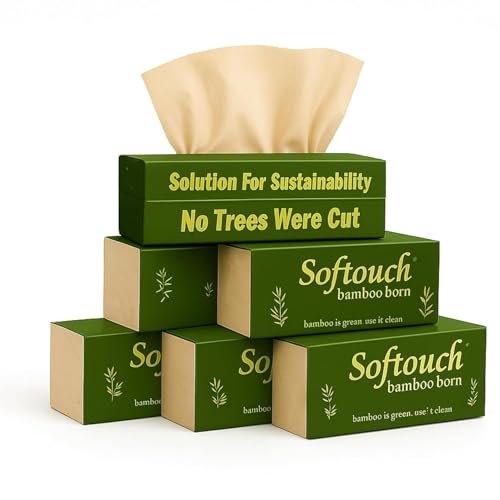 Softouch Face Tissue Box 100 pull 200 Sheet Pack of 6 600 Pulls