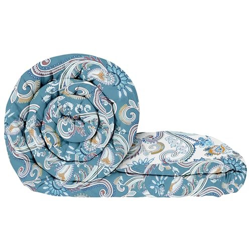 Story@Home Single Bed Comforter | Microfiber Blanket | 200GSM 220x250 cm | Grey & White Comforter & Floral Pattern | Blanket for Winter Single Size | Dohar | Quilt | Duvet | Bedroom Decoration Items