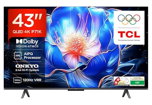 TCL 108 cm (43 inches) 4K Ultra HD Smart QLED Google TV 43P71K