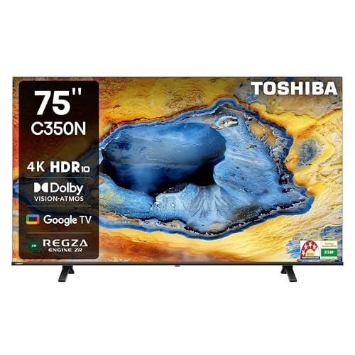 TOSHIBA 189 cm (75 inches) C350NP Series 4K Ultra HD Smart LED Google TV 75C350NP (Black)