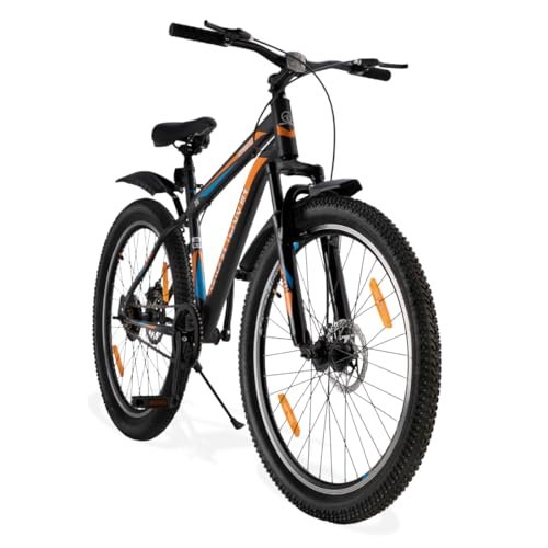 Urban Terrain Steel Cycle 26 inch Single Speed Bike with Front Suspension & Dual Disc Brake Bicycle for Men Mountain Bike UT5001S26 | Ideal for 13+ Years, Frame Size : 16.5 inch, Unisex, Black