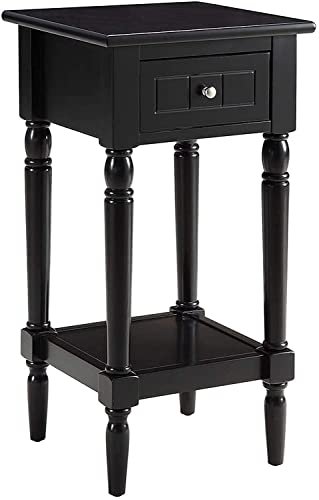 Wooden Modern End Table Sofa Side Table Small Spaces Night Stand Accent Furniture Bed Side Table with Drawer for Living Room - Black