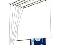 homWell Stainless Steel Heavy Duty (6 Pipe X 6 Feet) UV Protected Nylon Ropes Individual dropdown Ceiling Cloth Dryer/Cloth Hanger/Cloth Drying Stand for Balcony/Clothes Stand for Drying