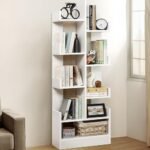 ABOUT SPACE Open Book Shelf Book Storage Display Rack - Engineered Wood Multipurpose Book Storage Display Organizer Rack with Solid Finish Showcase Stand (L 47 x W 20.8 x H 141.2 cm)