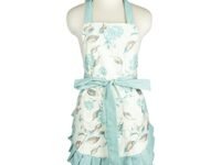 Adult Women , Floral Hydrangea Clear Aqua : Neoviva Cotton Twill Kitchen Apron with Big Pocket for Women, Lining Applied, Style Kathy, Floral Hydrangea Clear Aqua