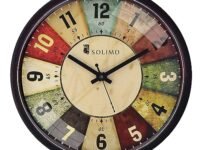 Amazon Brand - Solimo 12-inch Plastic & Glass Analog Wall Clock - Classic Roulette (Silent Movement, Black Frame)