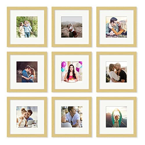 Art Street Photo Frames for Home Décor Set of 9 Beige Wall Photo Frames for Living Room Decoration (Size - 8 x 8 Inches)