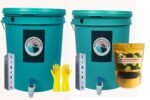 Compost Bin for Home (Pack of 2) (40 ltr-60 Kgs)| Composter to Convert All Kinds Kitchenwaste(Cooked Food or Uncooked Food) to Fertilizer Easily. | Compost Powder 500gms |Handgloves|