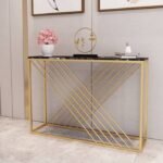 Console Table Accent Table Side Table for Display & Storage for Entry Way (Metal,Gold)