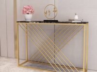 Console Table Accent Table Side Table for Display & Storage for Entry Way (Metal,Gold)