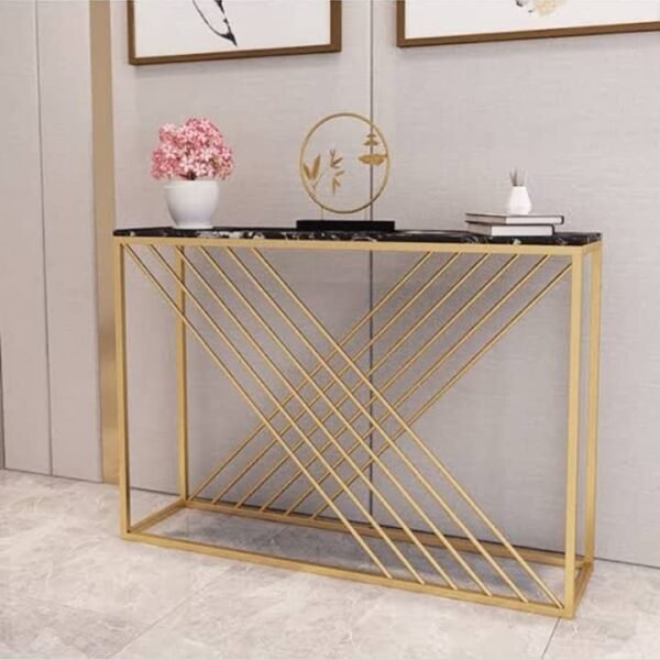 Console Table Accent Table Side Table for Display & Storage for Entry Way (Metal,Gold)