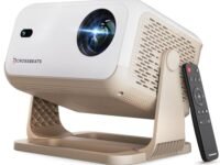 Crossbeats Lumex Cine Smart Home Projector 4k Ultra HD, Native 1080p, Mini Projector for Room,16000 Lumens Android OS, Built-in - Netflix, Prime, YouTube, Portable, Speaker, WiFi, 300" Display Cinema