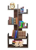 Engineered Wood Bookshelf Multipurpose Home Decor Storage Rack Bookcase Showcase Organizer for Living Room Kitchen (Square 6 Shelf Bookrack) (Brown) DIY(Do-It-Yourself)