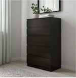 Engineered Wood Premium Chest Of Drawers For Multipurpose Used With Telescopic Channels/Dark Brown, Matte
