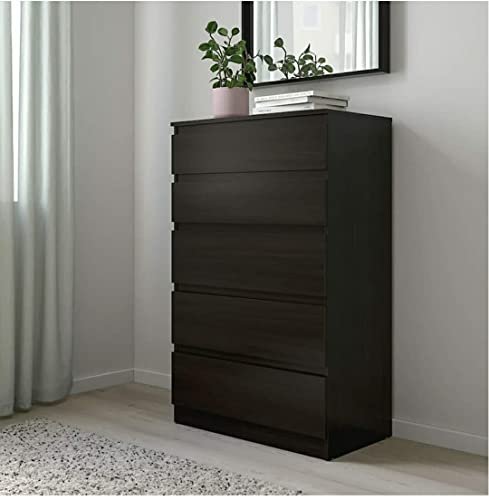 Engineered Wood Premium Chest Of Drawers For Multipurpose Used With Telescopic Channels/Dark Brown, Matte