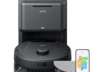 Eufy L60 Hybrid Robot Vacuum with Self Empty Station, Hair Detangling Technology, 120 Minutes runtime Up to 60 Days of Hands Free Cleaning, Ultra Strong 5,000 Pa Suction to Remove Hair, Dust, Mop Pad