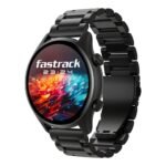 Fastrack Astor FR2 Pro 1.43" AMOLED Stainless Steel Smart Watch with SpO2, Heart Rate, BT Calling, Adaptive AOD, Functional Crown, AI Voice Assistant – Smartwatch for Stylish Professionals (Black)