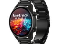 Fastrack Astor FR2 Pro 1.43" AMOLED Stainless Steel Smart Watch with SpO2, Heart Rate, BT Calling, Adaptive AOD, Functional Crown, AI Voice Assistant – Smartwatch for Stylish Professionals (Black)