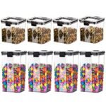 GOLWYN Air Tight Containers For Kitchen Storage Set, Plastic Boxes For Storage, Kitchen Organizer & Kitchen Accessories Items (700Ml And 1100 Ml, 8 Pcs)(Plastic), Transparent