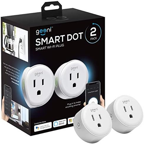 Geeni Dot Smart Plug with 2.4GHz WiFi Connectivity – 2-Pack Compact, Fire-Resistant Smart Outlet Plugs with Schedule & Timer – No Hub Needed, Supports Alexa & Google