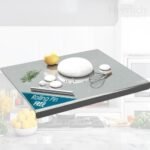 Herrlich Homes 304 Stainless Steel Chopping Board with Lip for Kitchen | Free Rollin Pin | Non Slip| Rust Proof | Easy to use| Round Edge| For Cutting Vegetables, Meat,Fish,Fruits | Medium |42 x 32 cm